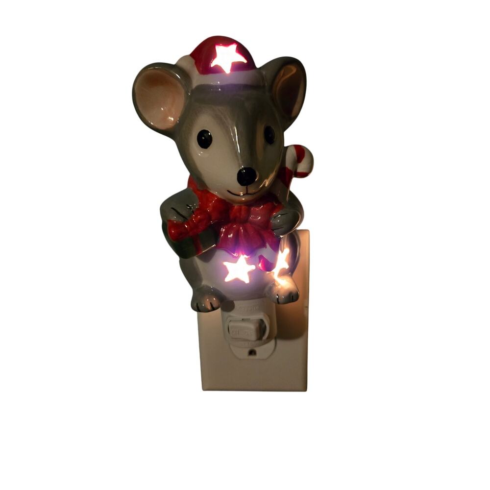 Ganz Mouse with Cut Out Stars Night Light 6 Inch Multicolor Plug in - Picture 2 of 12